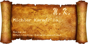 Michler Karméla névjegykártya